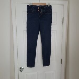 Ann Taylor Tall High Rise Skinny Jeans In Dark Blue